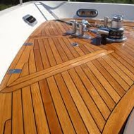 Dek van teak particulieren-boot